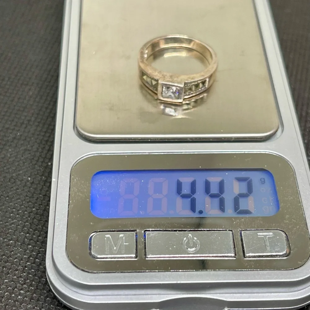 VTG 925 Diamond Marcasite 4.42 g Silver Gray Ring SZ 7